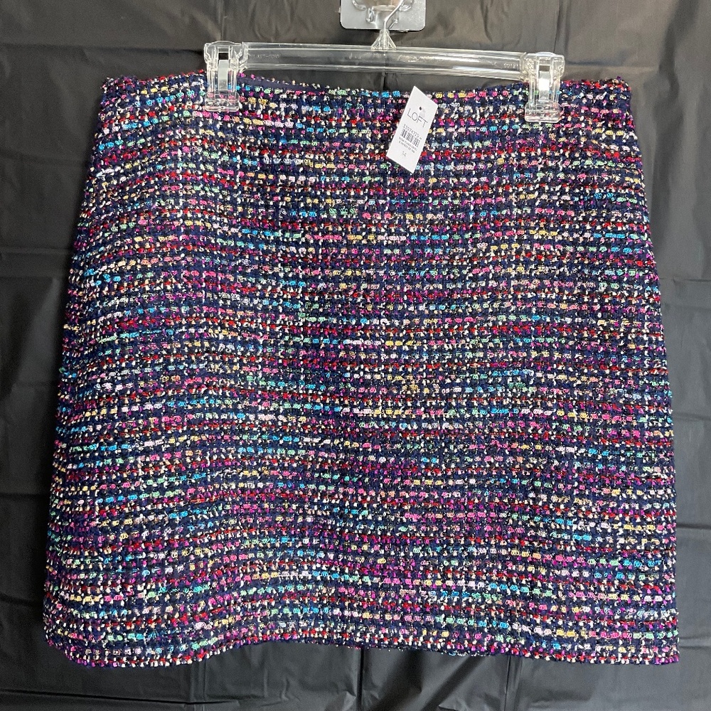 LOFT Multicolor A-line Mini Skirt NWT Size 14